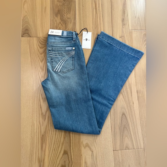 7 For All Mankind Denim - 7 For All Mankind Tailorless Dojo Jeans Women's Flare Leg Trouser NWT Size 24